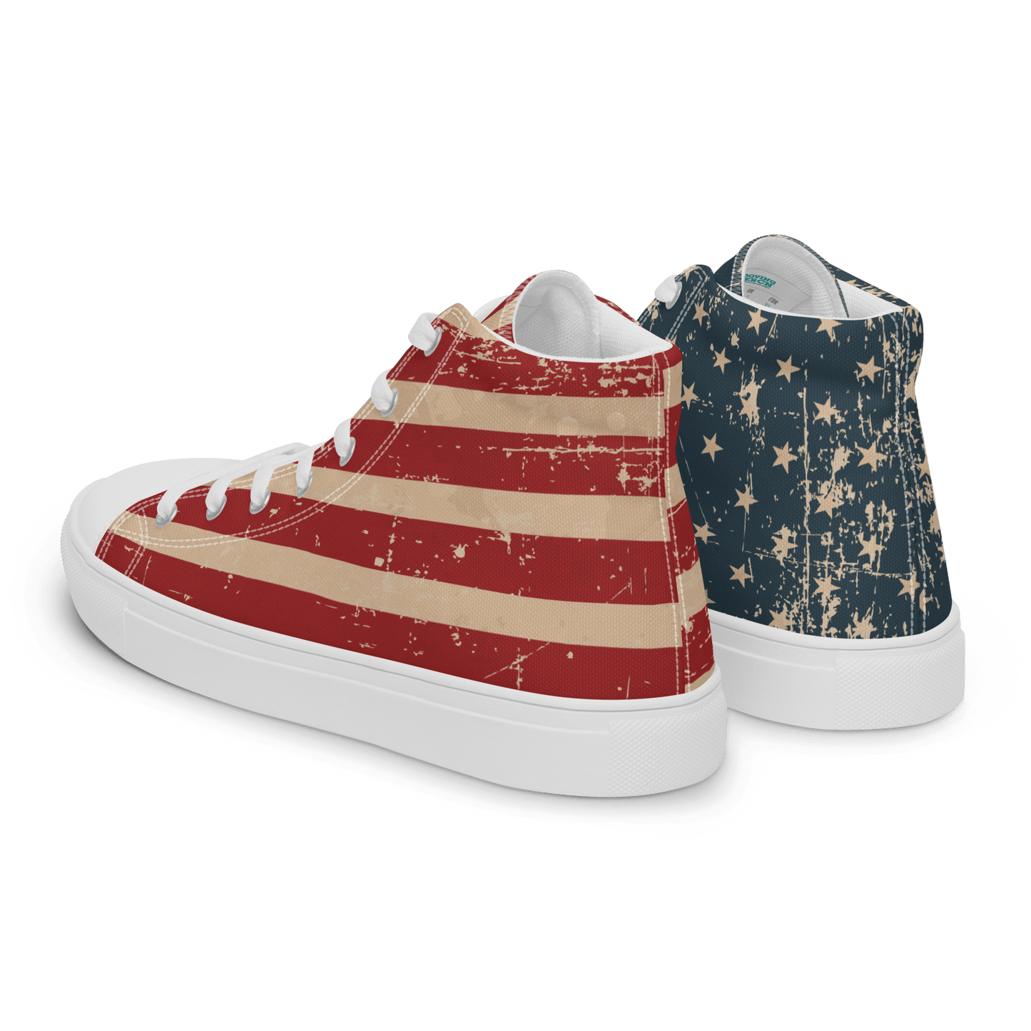 American Flag Men’s High - Top Canvas Sneakers - US 5 to 13 - Mooving Merch