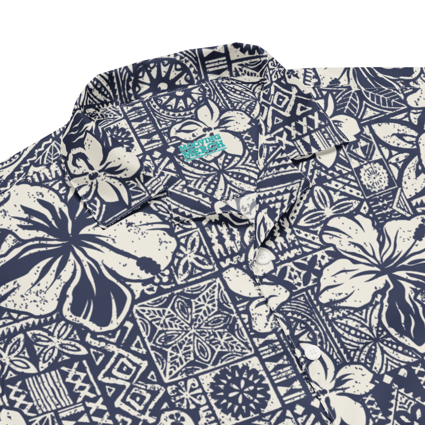 Batik Print Surf Design Button - Up Shirt - Unisex 2XS to 6XL - Mooving Merch