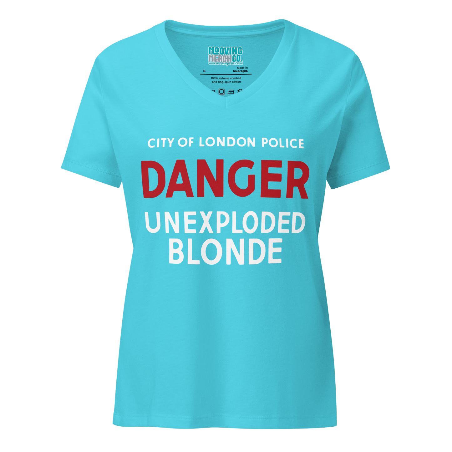 Danger Unexploded Blonde Nostalgia V - Neck T-Shirt - Ladies - Mooving Merch
