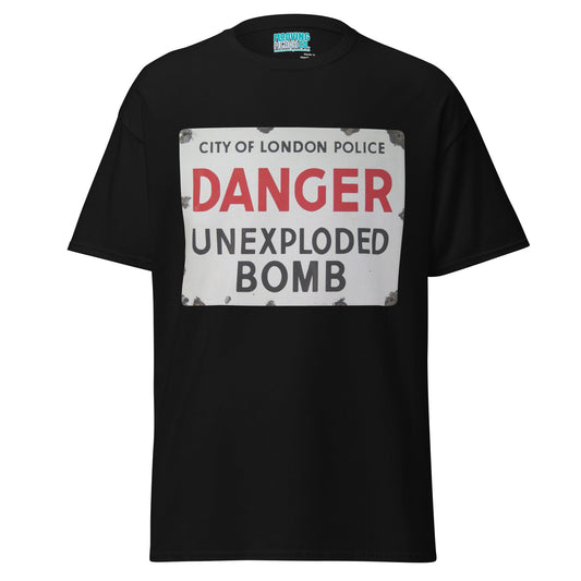 Danger Unexploded Bomb Nostalgia T-Shirt - Unisex - Mooving Merch
