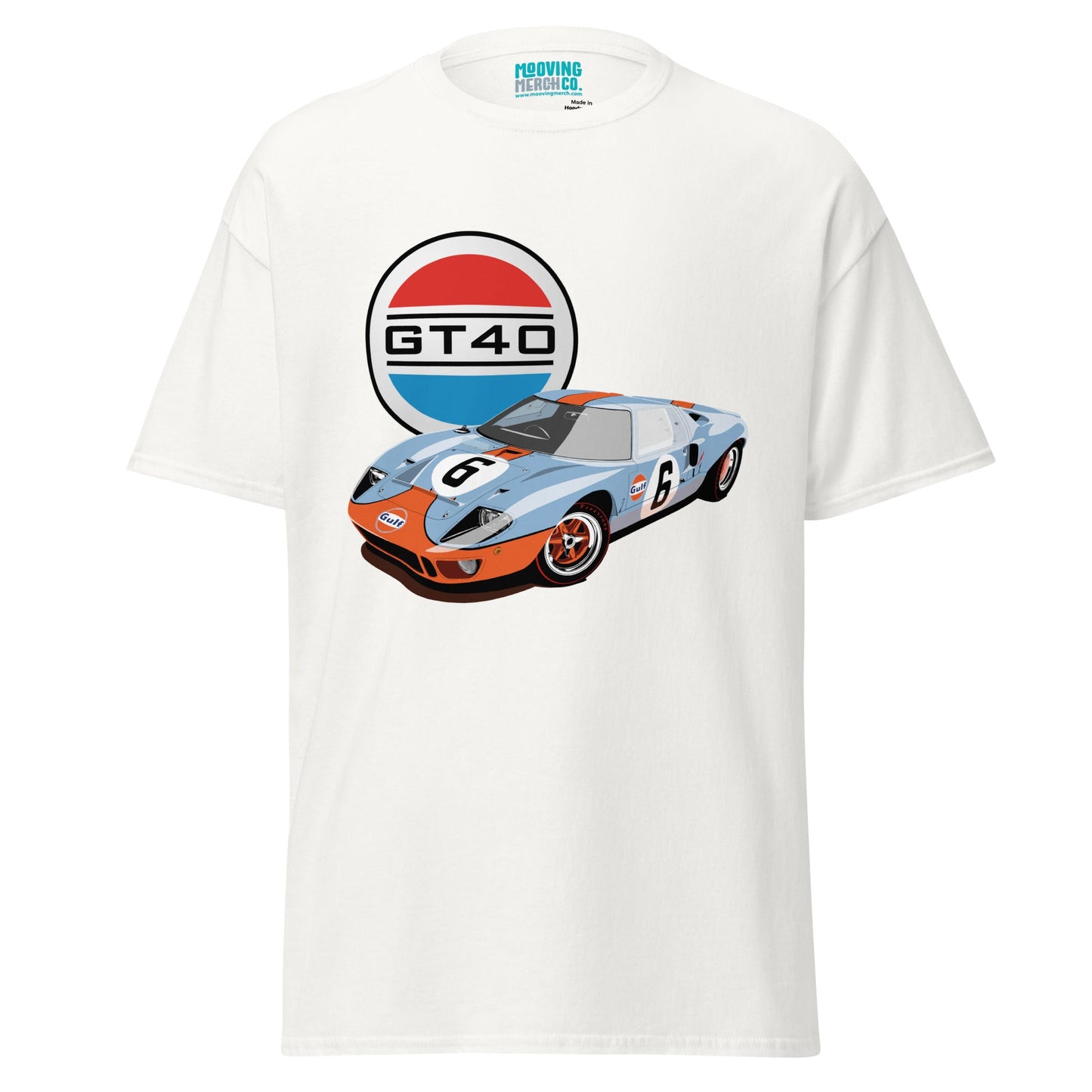 Ford GT40 Le Mans Gulf Livery T-Shirt - Unisex - Mooving Merch