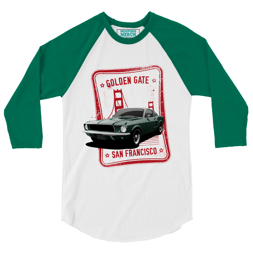 Ford Mustang Bullitt Movie Inspired Raglan Shirt - 9 Colours - XS to 2XL - Mooving Merch