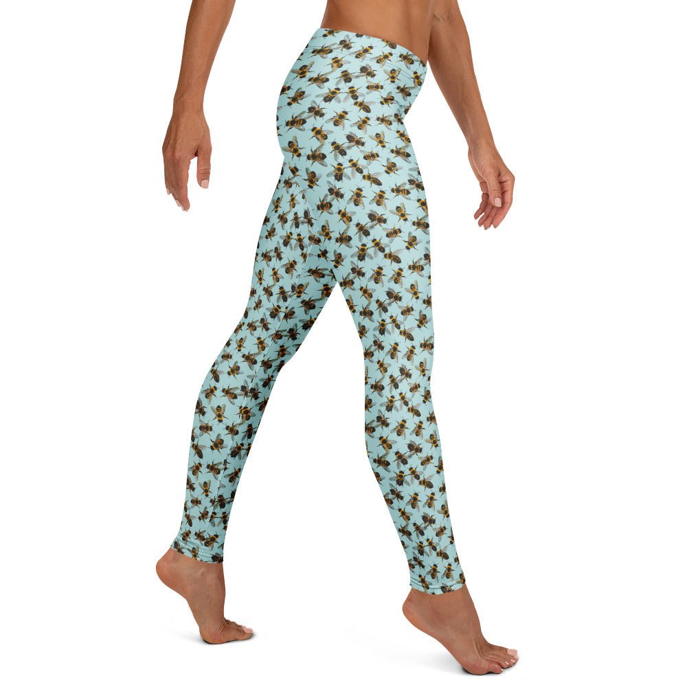 Honey Bee Printed Ladies Leggings - XS to XL - Mooving Merch