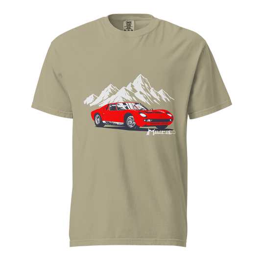 Lamborghini Miura SV Garment Dyed Heavyweight T-Shirt - Unisex - Mooving Merch