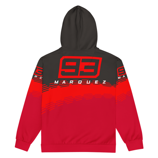Marc Marquez 93 Ducati Corse Zipped Hoodie - Unisex - Mooving Merch