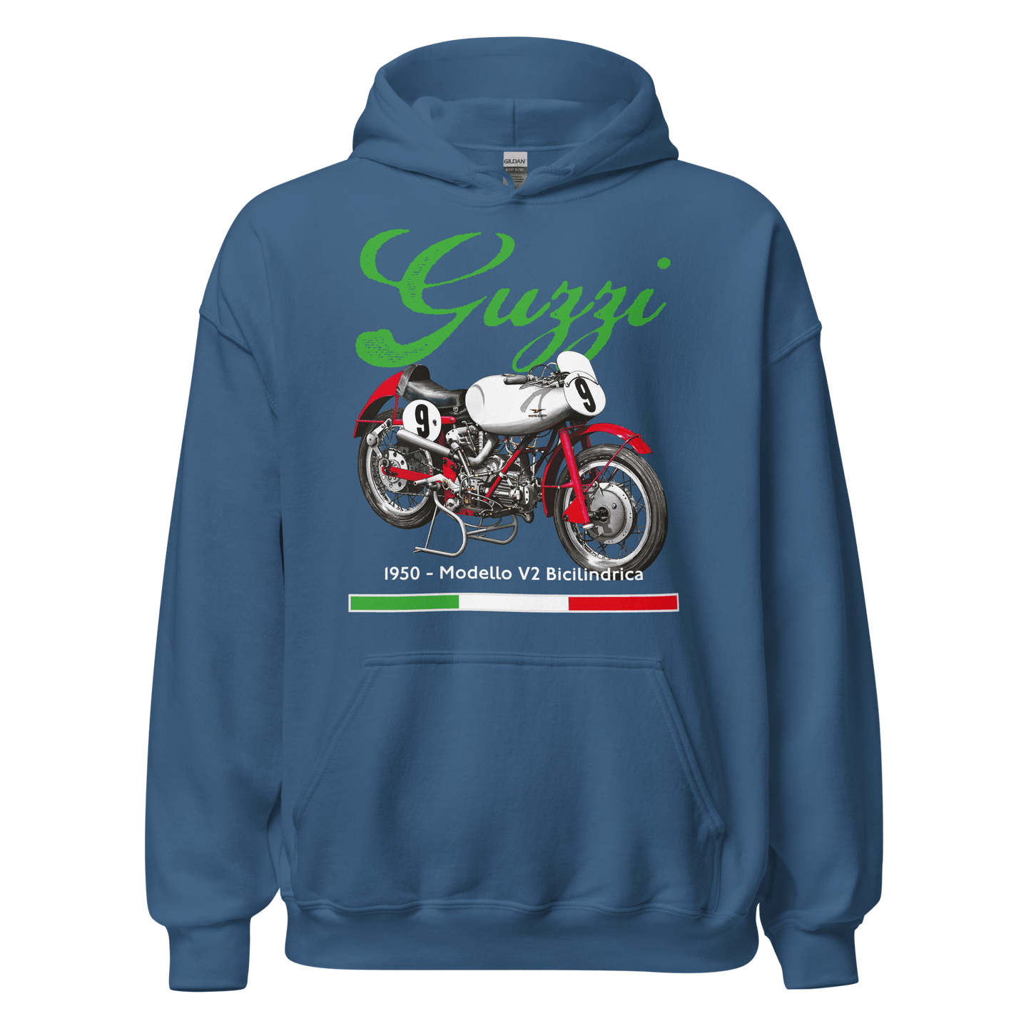 Moto Guzzi V2 Bicilindrica Vintage Motorcycle Hoodie - Unisex - Mooving Merch