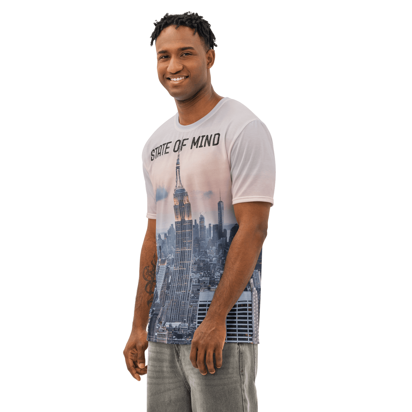 New York City Empire State All - Over - Print COTTON T-Shirt - Men's - Mooving Merch