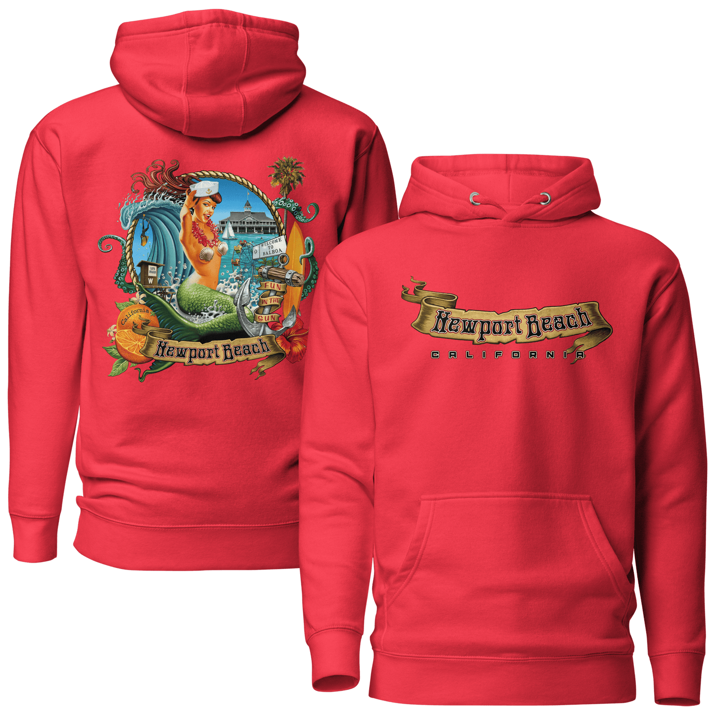 Newport Beach - Balboa Peninsula Surf Hoodie - Unisex - Mooving Merch