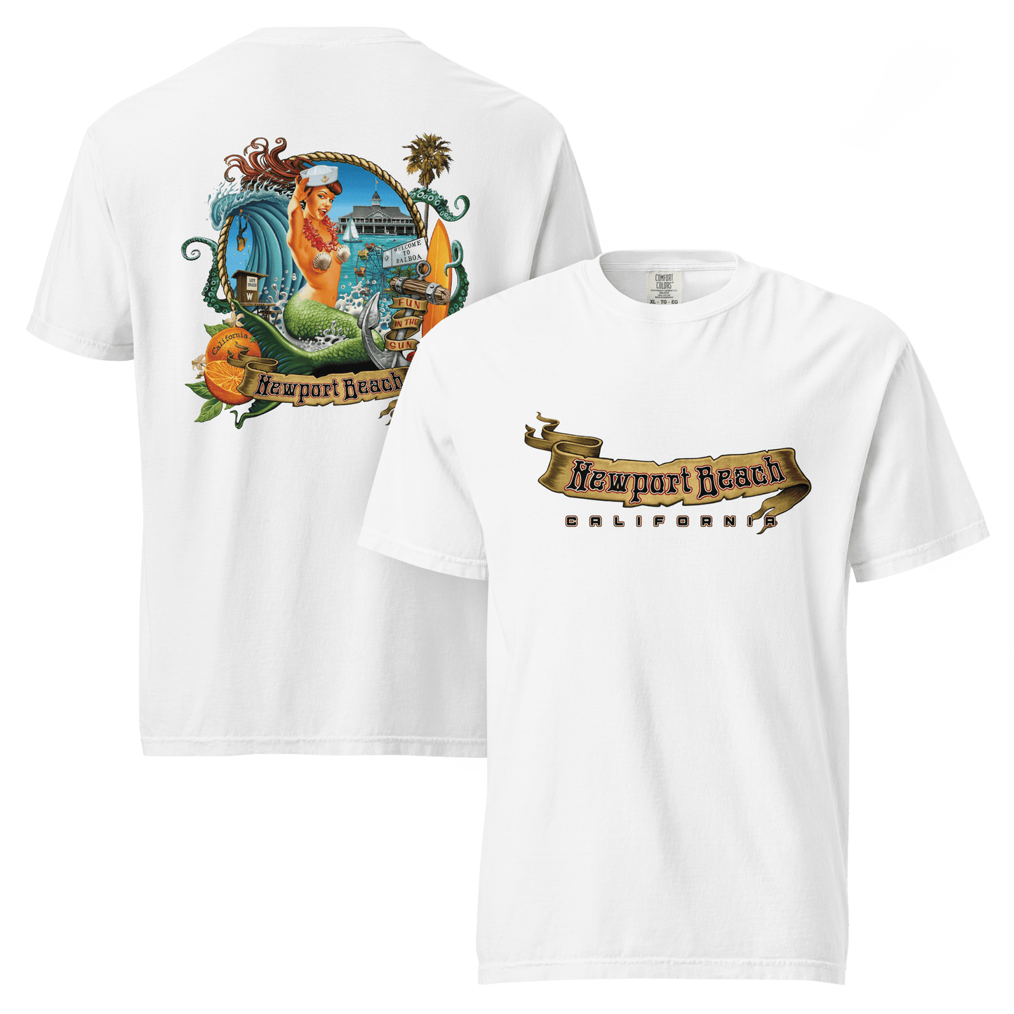 Newport Beach Garment - Dyed Heavyweight Surf T-Shirt - Unisex - Mooving Merch