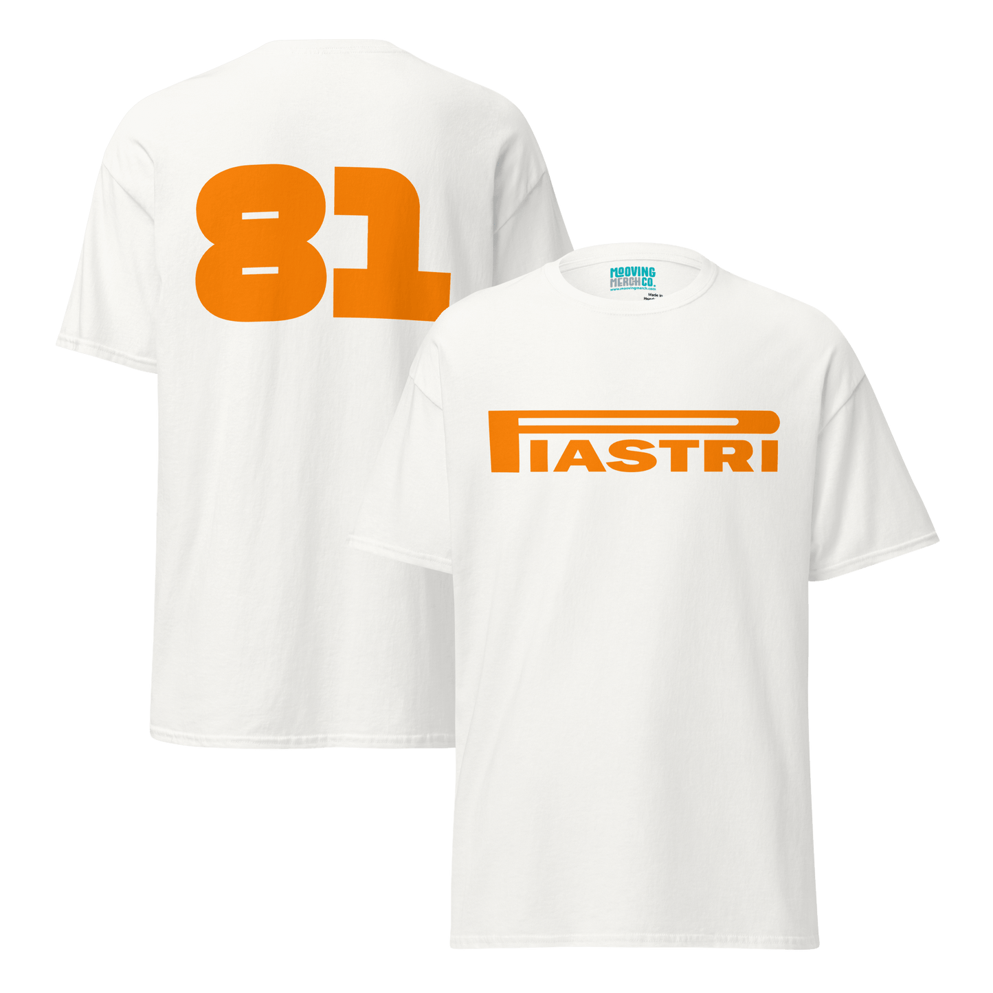 Oscar Piastri 81 Racing T-Shirt - 12 Cols - Unisex S to 5XL - Mooving Merch