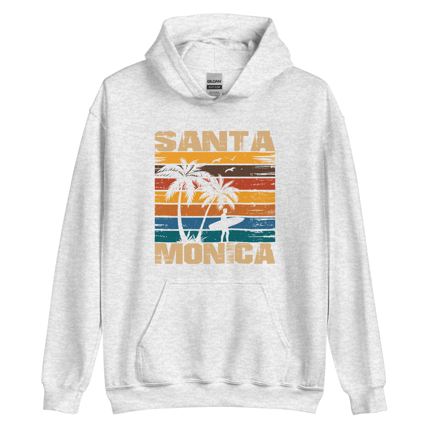 Santa Monica California Surf / Surfing Hoodie - 6 Colors - S to 5XL - Mooving Merch