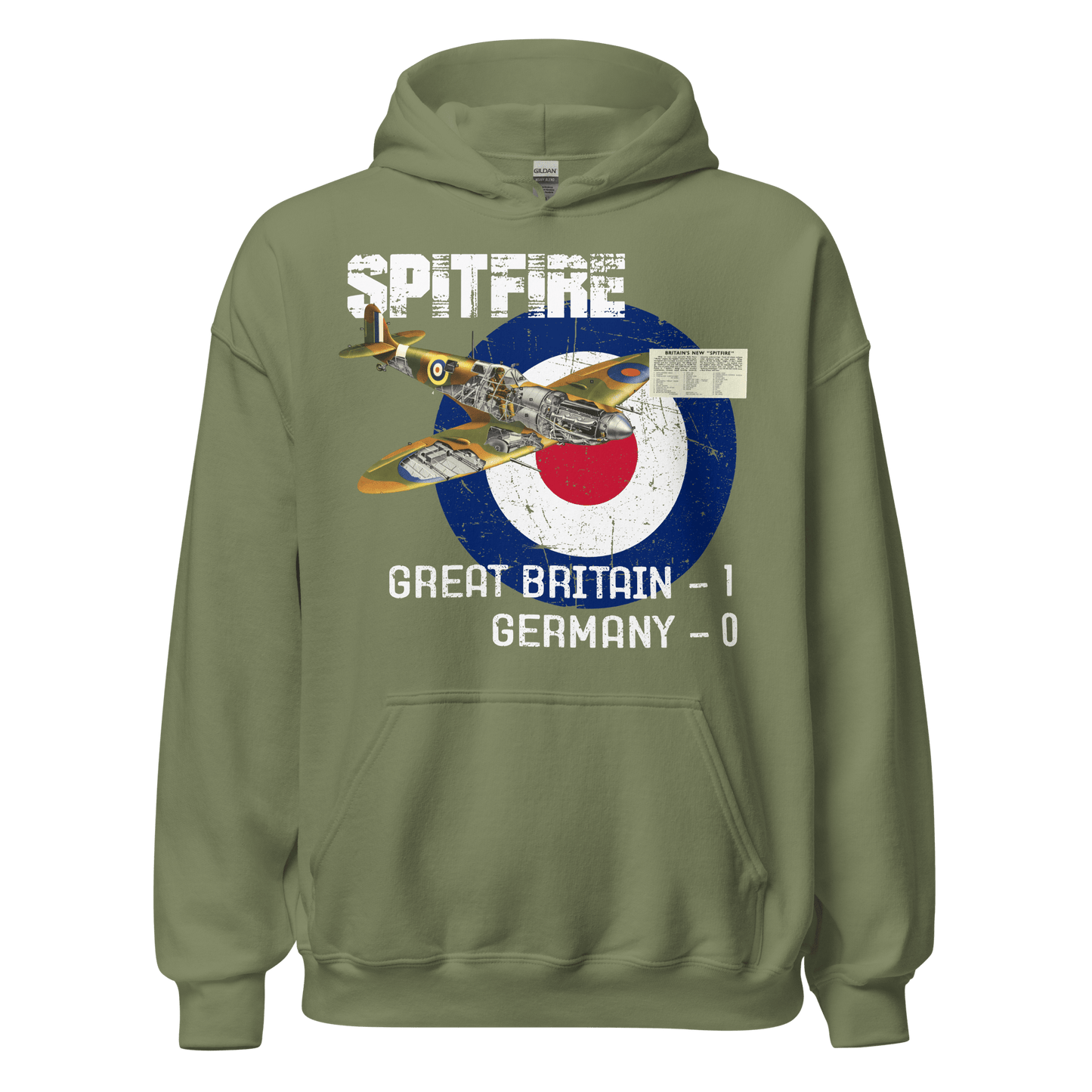 Supermarine Spitfire Diagram Hoodie - 10 Colours! - S to 5XL - Mooving Merch