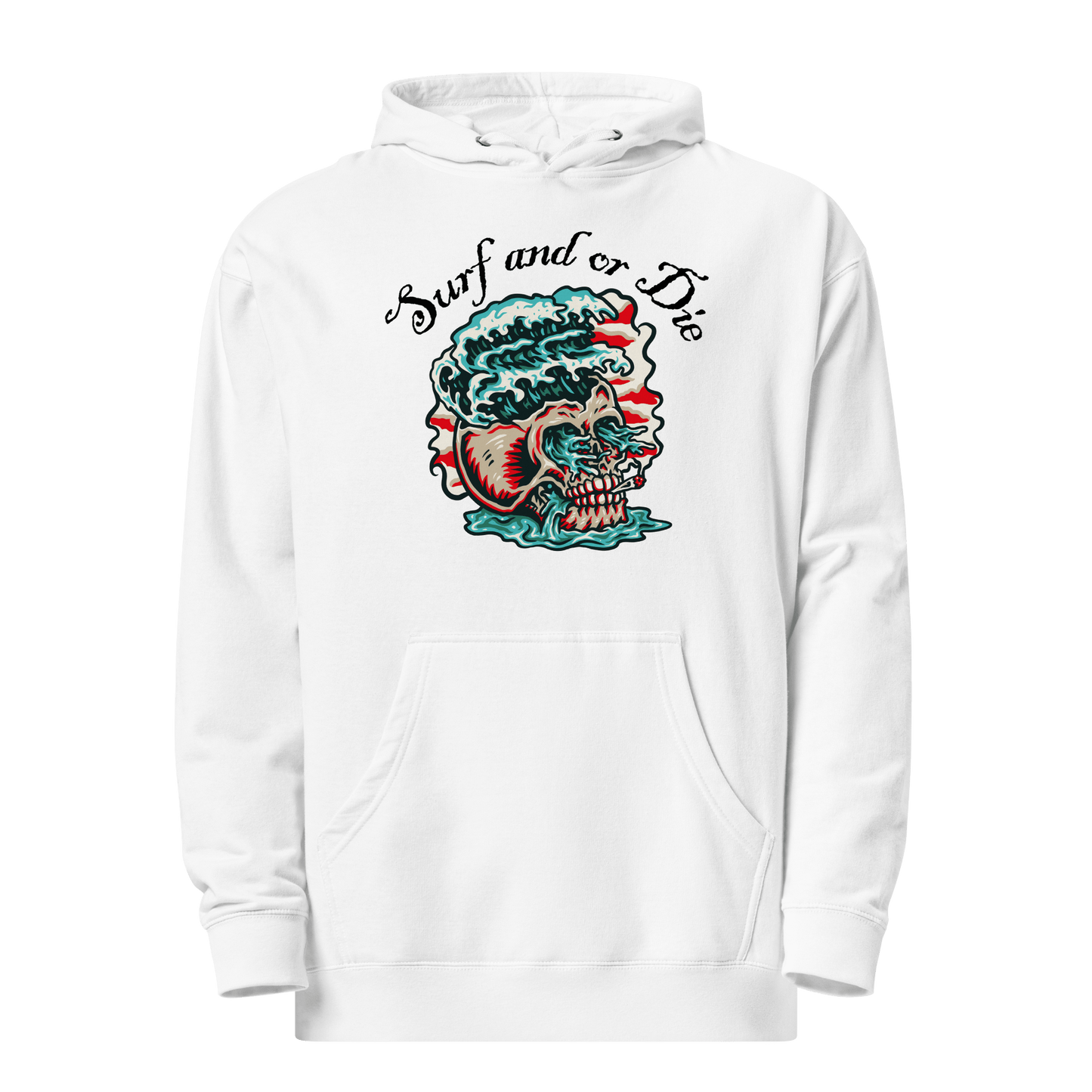 'Surf and or Die' Slogan Surf / Surfing Hoodie - Unisex - 6 Colors - Mooving Merch