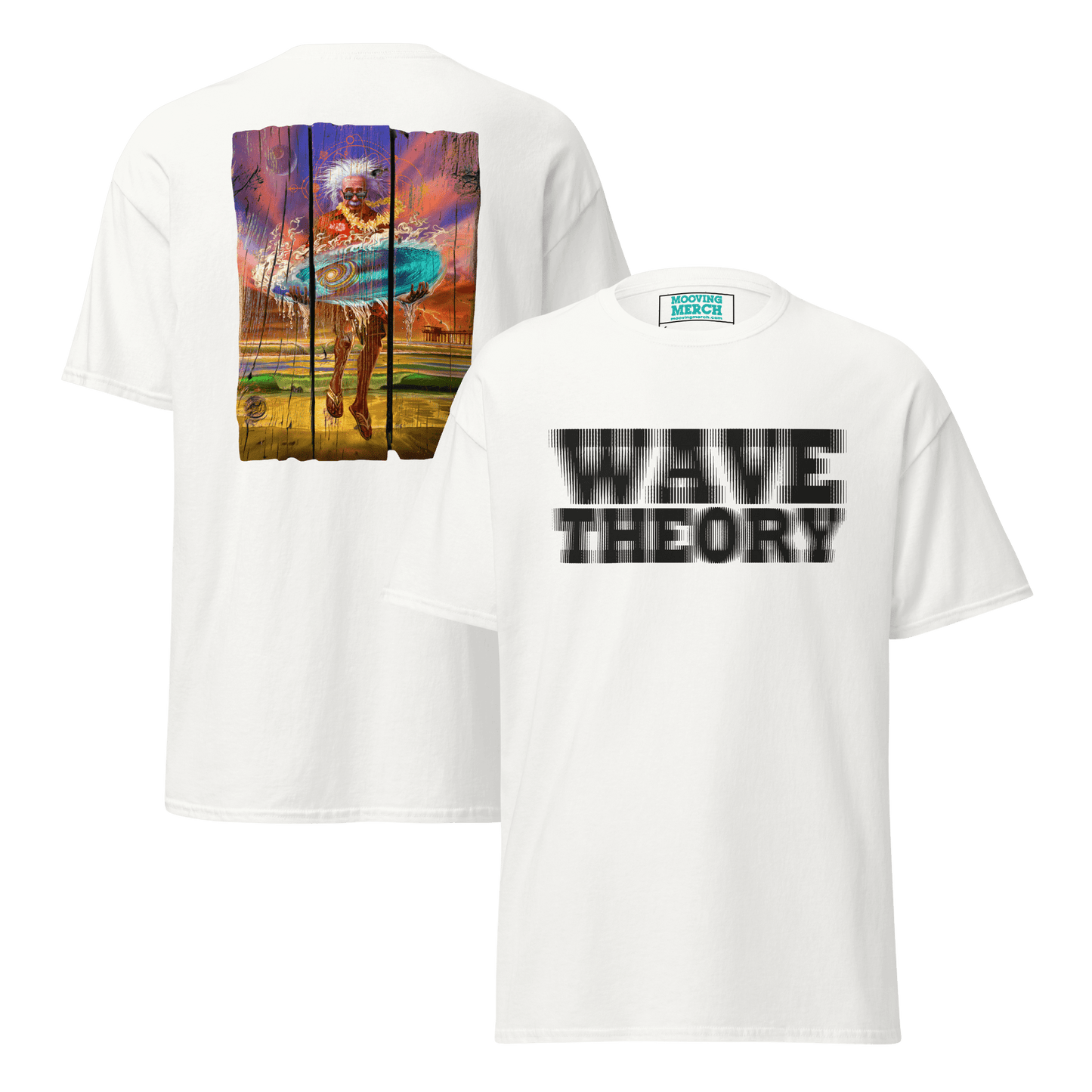 Wave Theory Einstein Themed Surf T-Shirt - 12 Cols! - S to 5XL - Mooving Merch