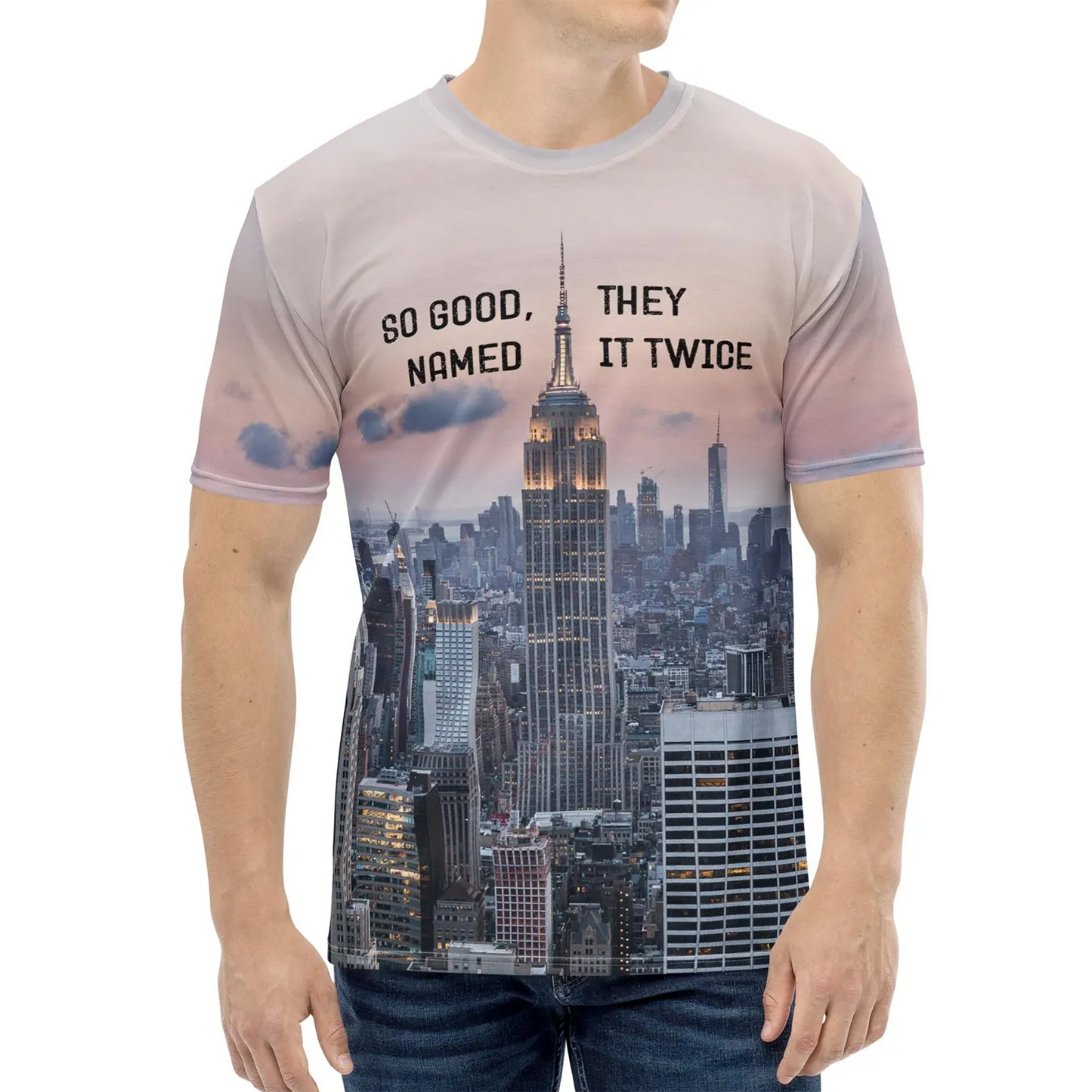 New York City Empire State All-Over-Print T-Shirt - Mens XS to 2XL