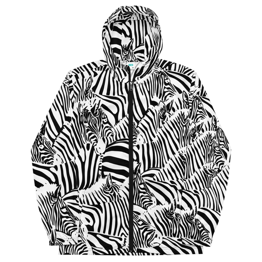 M.C Escher Zebra Print Men's Windbreaker - XS - 3XL