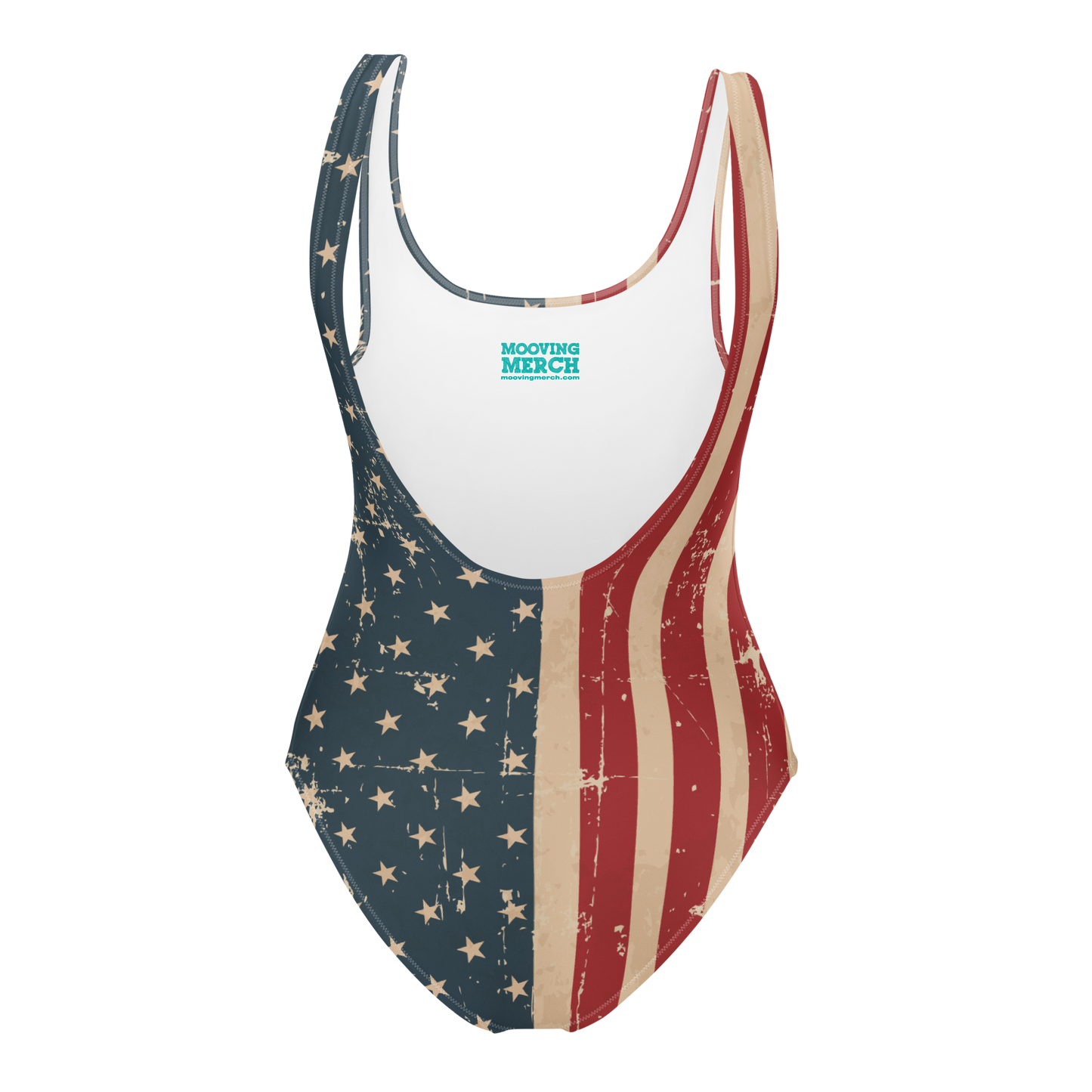 Traje de baño de una pieza con bandera estadounidense desgastada (tallas XS a 3XL)