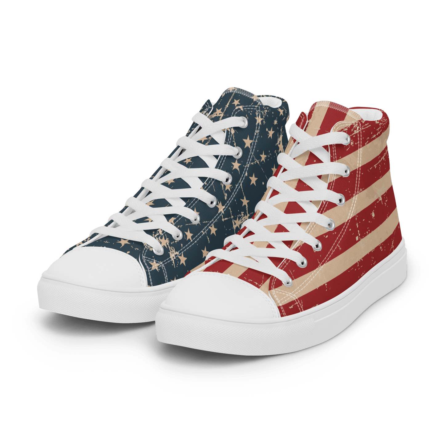 American Flag Men’s High - Top Canvas Sneakers - US 5 to 13 - Mooving Merch