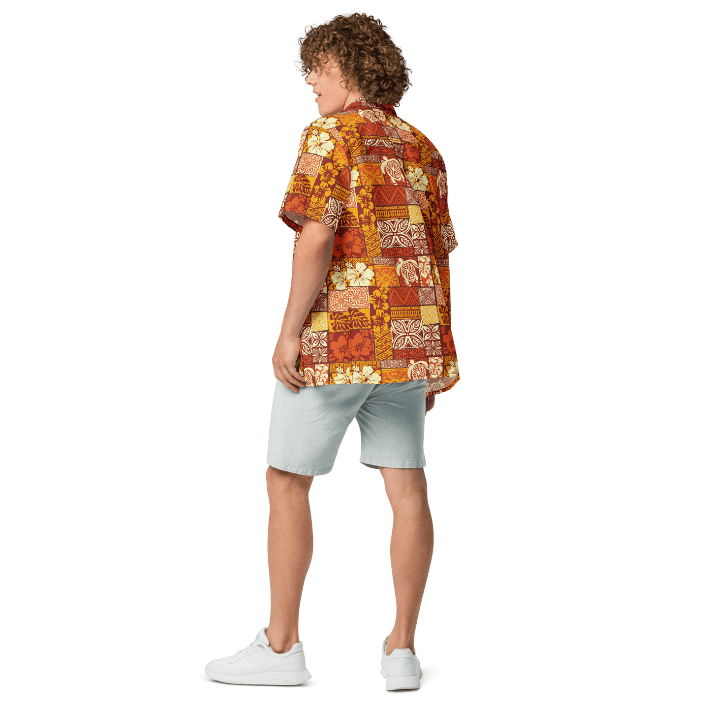 Batik Print Surf Design Button - Up Shirt - Unisex 2XS to 6XL - Mooving Merch