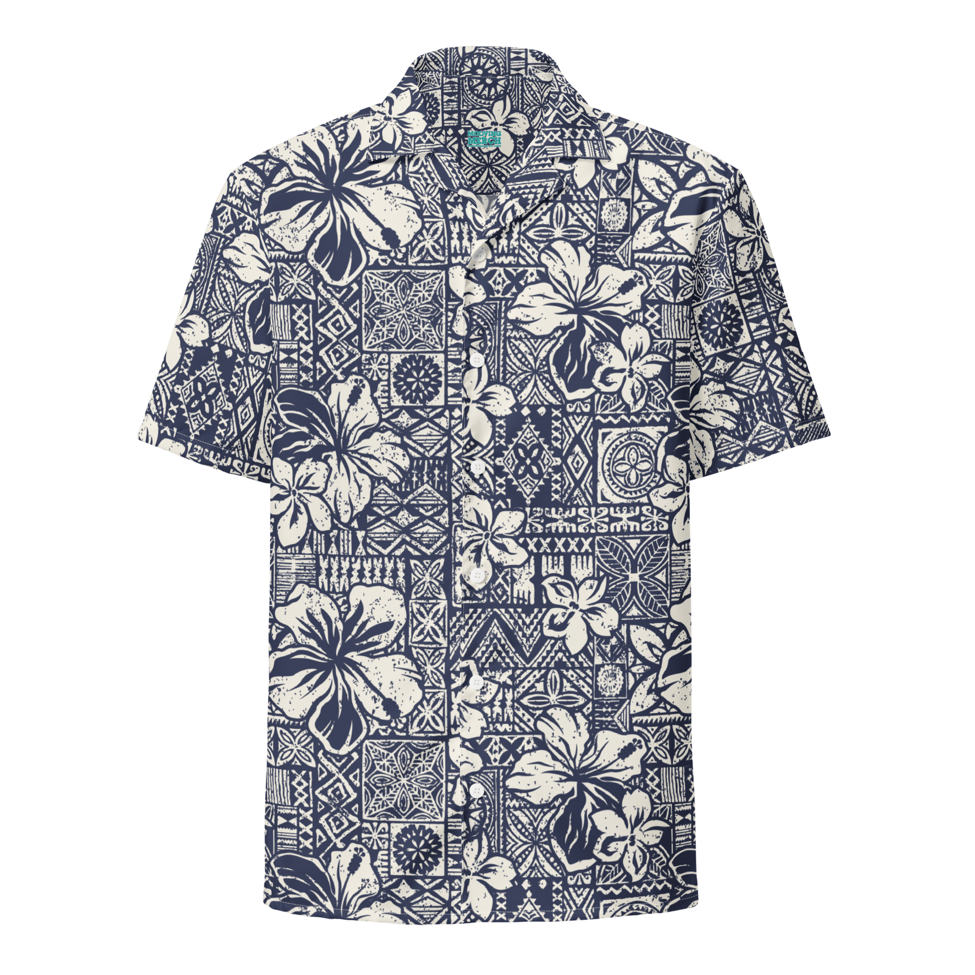 Batik Print Surf Design Button - Up Shirt - Unisex 2XS to 6XL - Mooving Merch