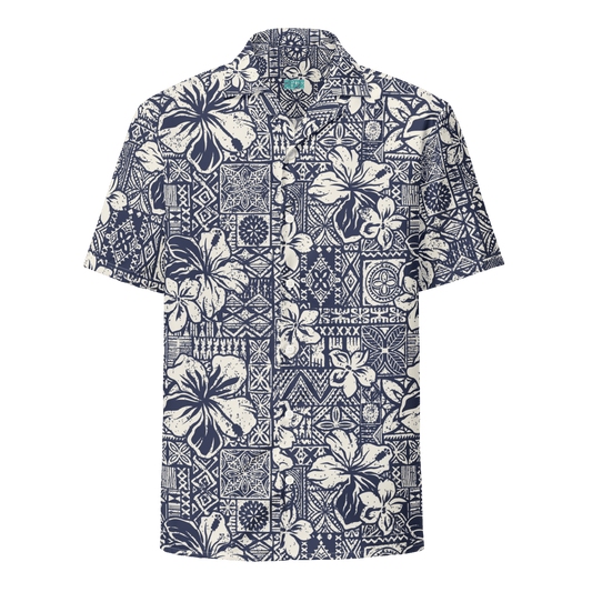 Batik Print Surf Design Button - Up Shirt - Unisex 2XS to 6XL - Mooving Merch