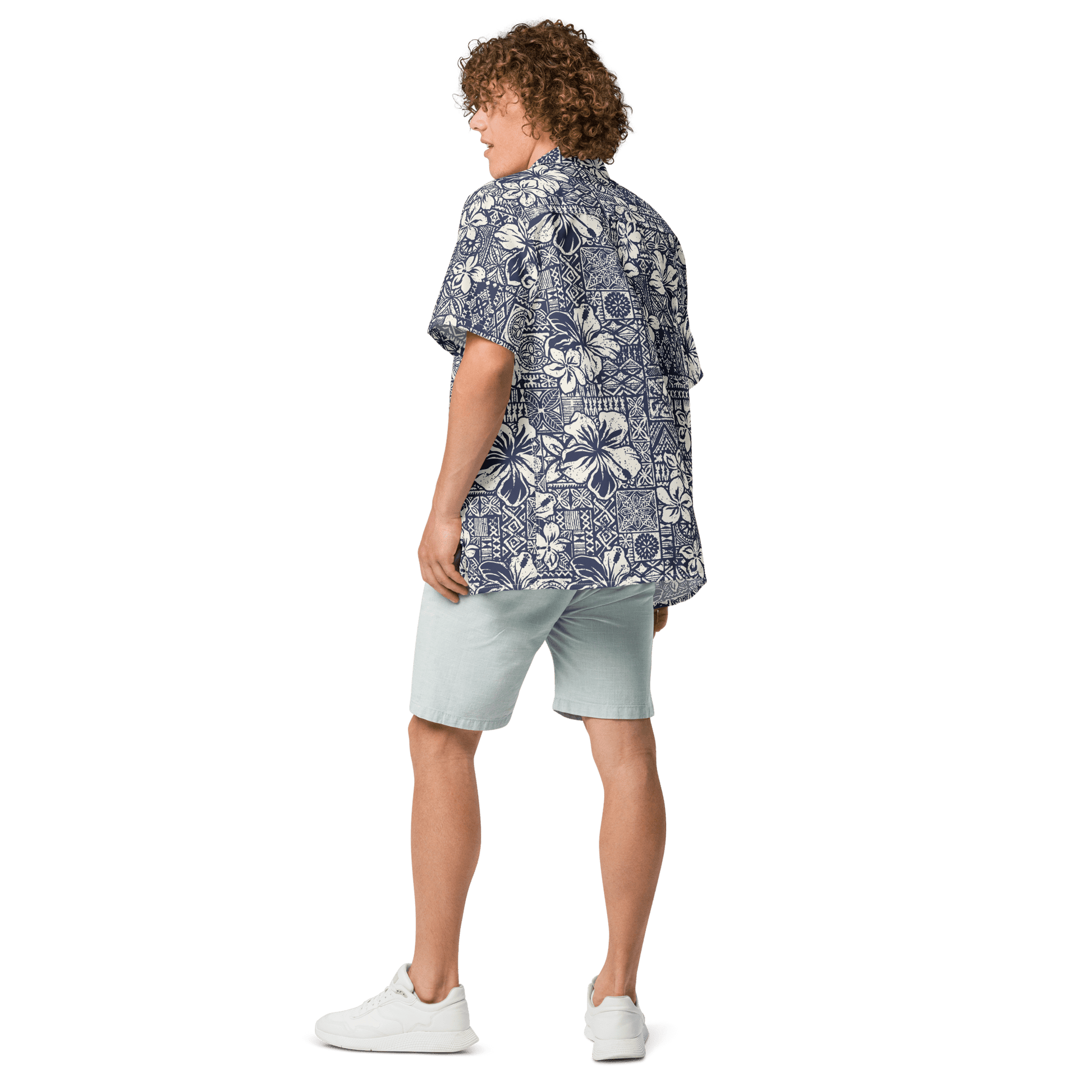 Batik Print Surf Design Button - Up Shirt - Unisex 2XS to 6XL - Mooving Merch