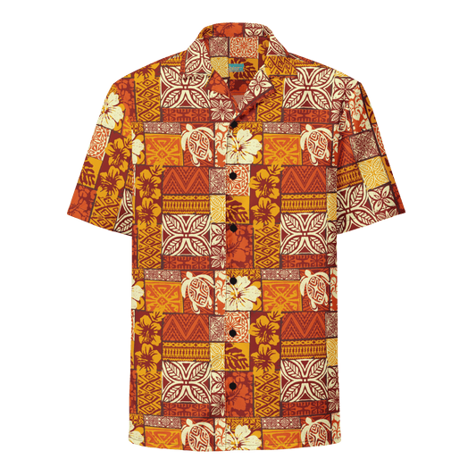 Batik Print Surf Design Button - Up Shirt - Unisex 2XS to 6XL - Mooving Merch