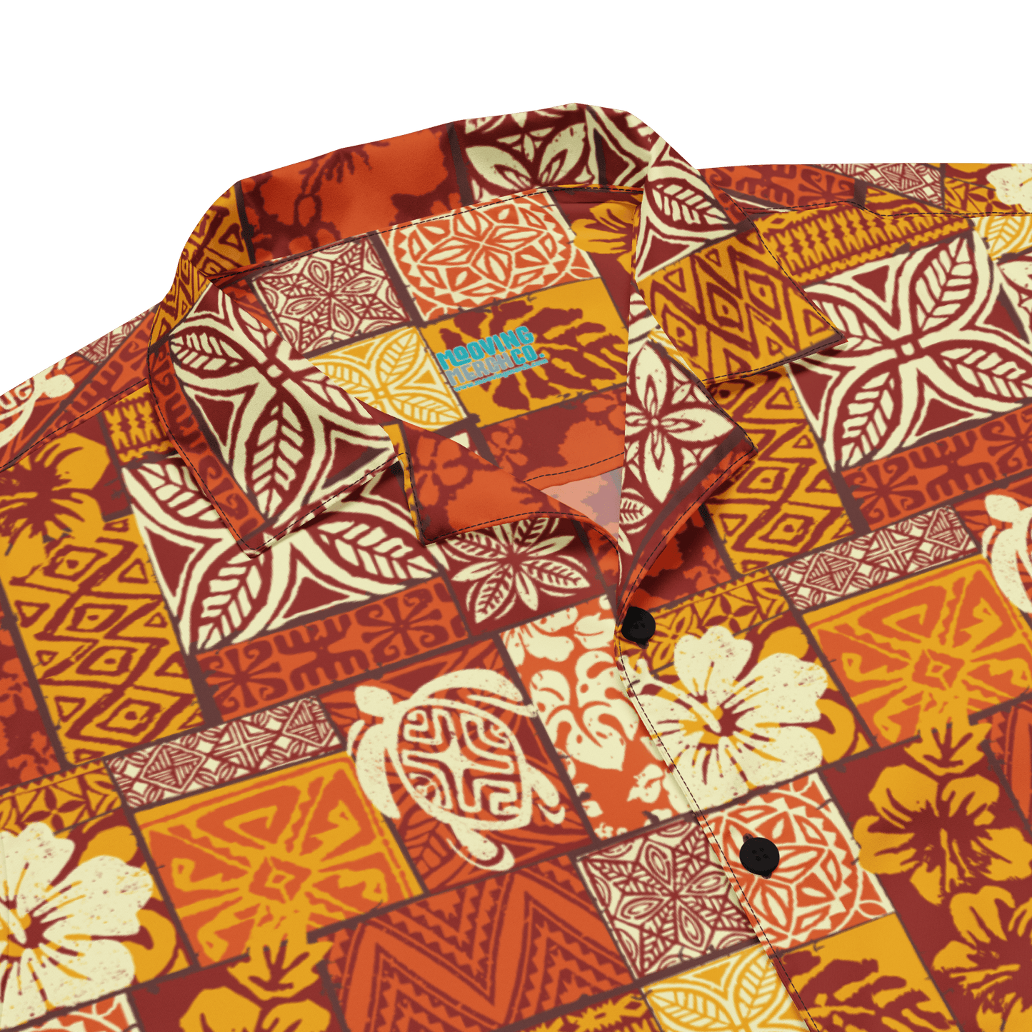 Batik Print Surf Design Button - Up Shirt - Unisex 2XS to 6XL - Mooving Merch