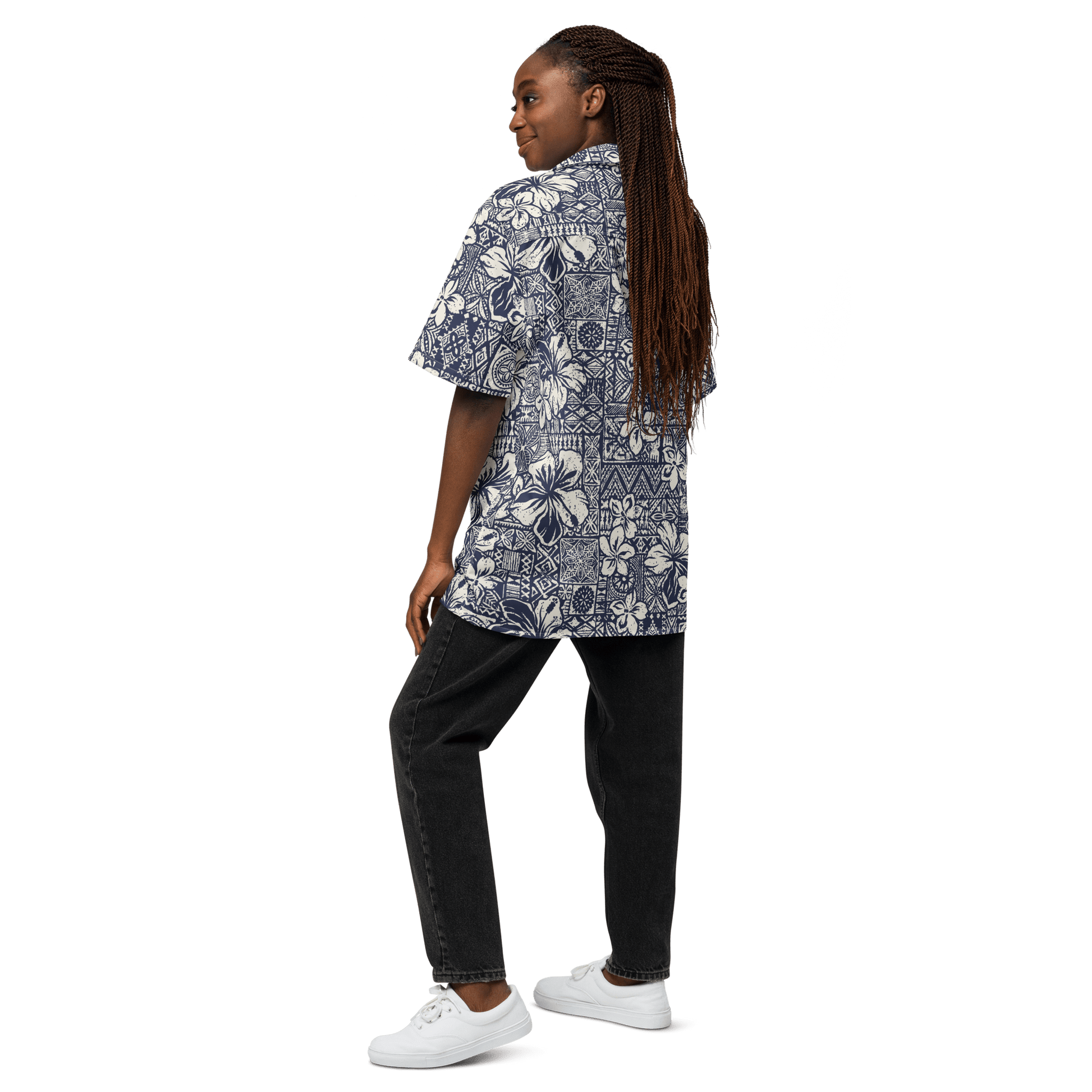 Batik Print Surf Design Button - Up Shirt - Unisex 2XS to 6XL - Mooving Merch