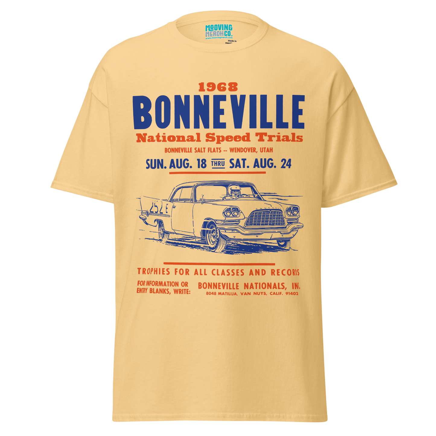 Bonneville Speed Trials Vintage T-Shirt - 10 Cols - Unisex S to 4XL - Mooving Merch