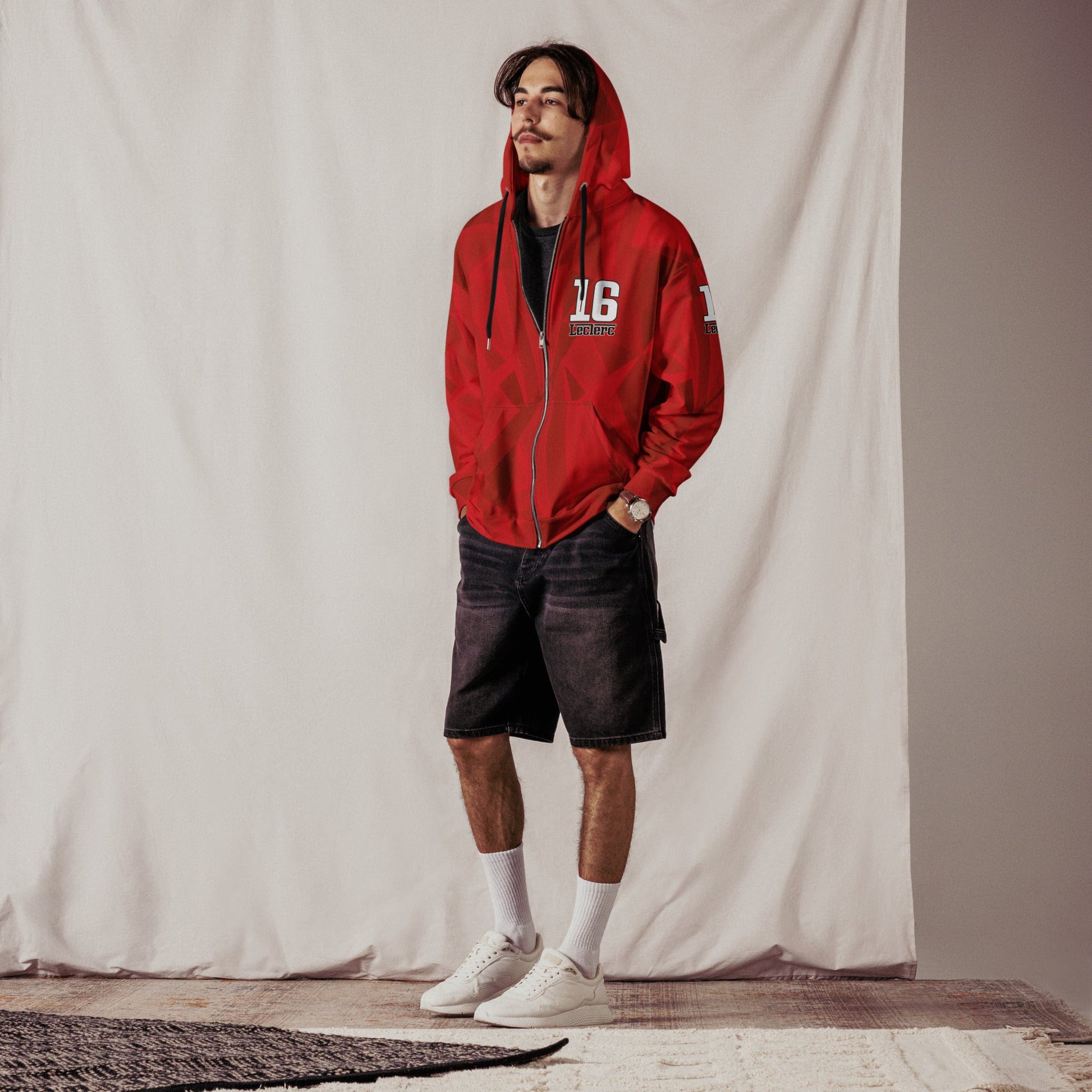 Charles Leclerc 16 Formula 1 Racing Zipped Hoodie - Unisex - Mooving Merch
