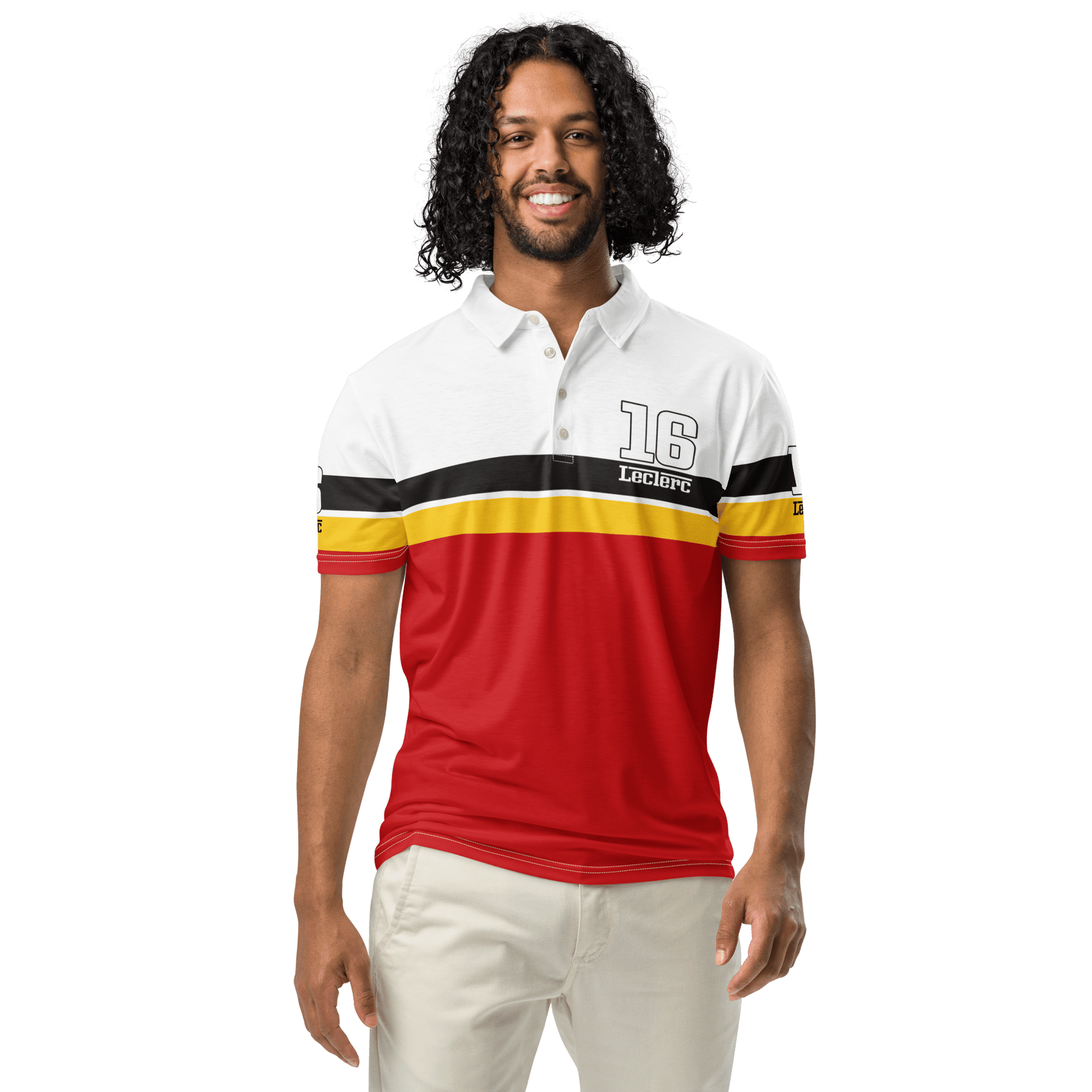 Charles Leclerc 16 Racing Team Polo Shirt - Men's XS to 3XL - Mooving Merch