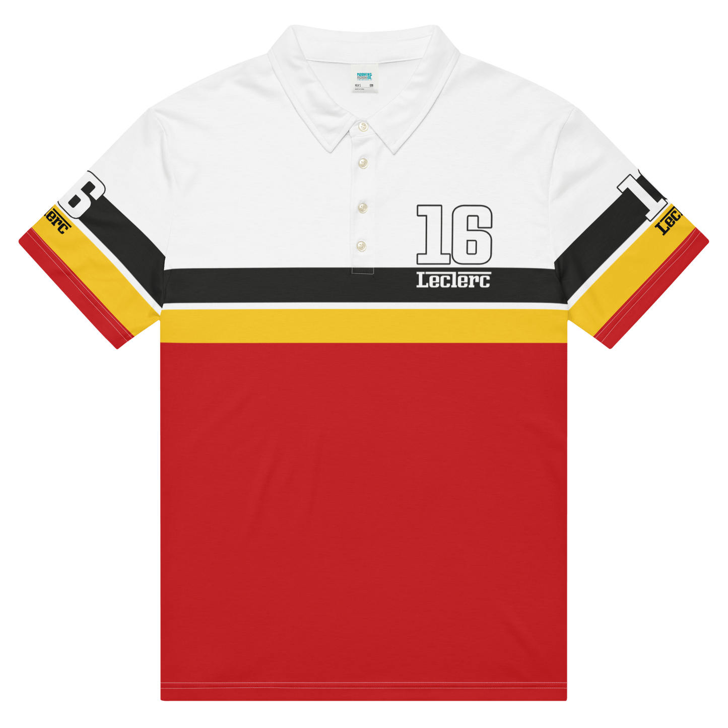 Charles Leclerc 16 Racing Team Polo Shirt - Men's XS to 3XL - Mooving Merch