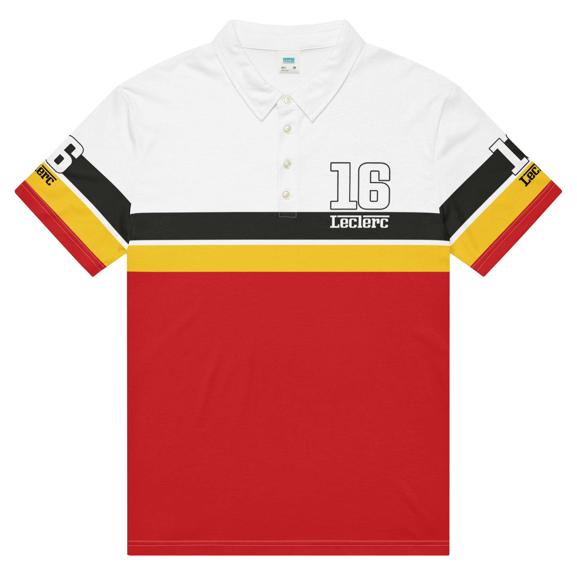 Charles Leclerc 16 Racing Team Polo Shirt - Men's XS to 3XL - Mooving Merch