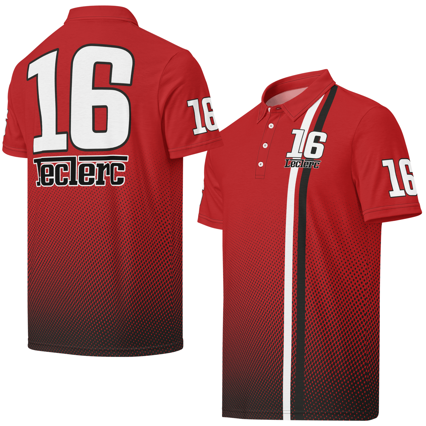 Charles Leclerc 16 Racing Team Polo Shirt - Men's XS to 3XL - Mooving Merch