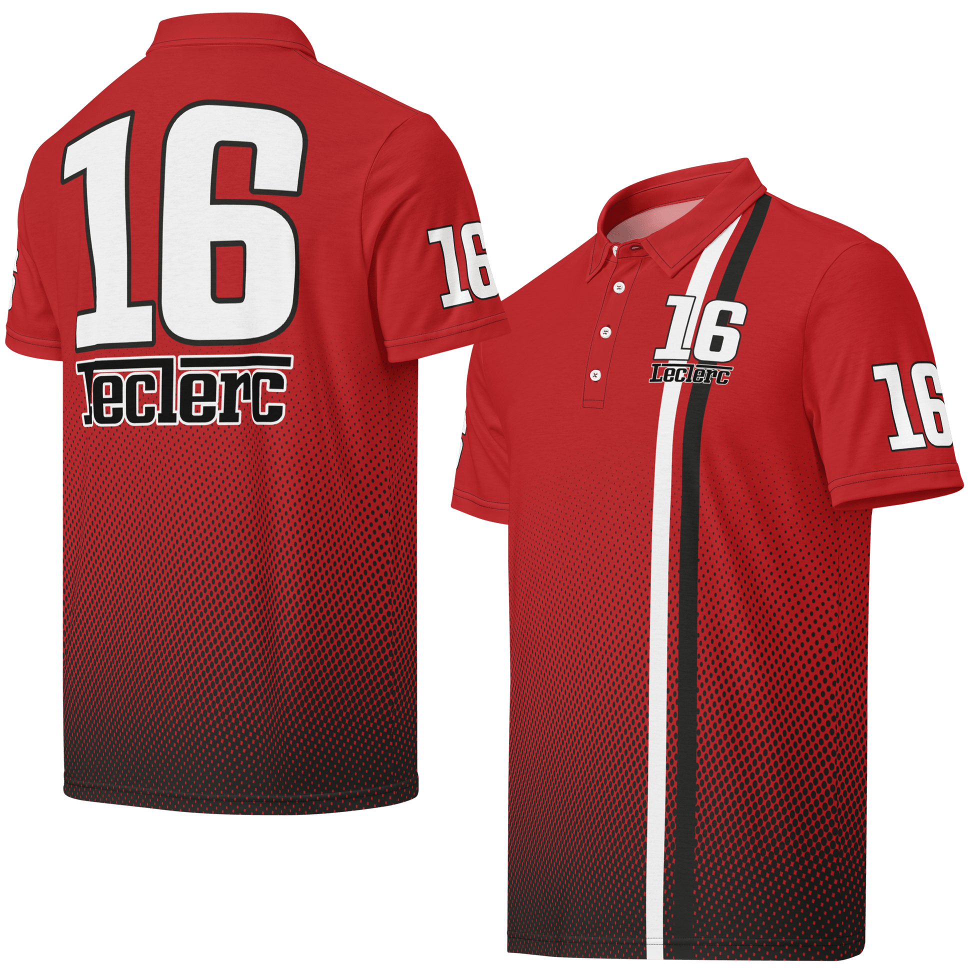 Charles Leclerc 16 Racing Team Polo Shirt - Men's XS to 3XL - Mooving Merch