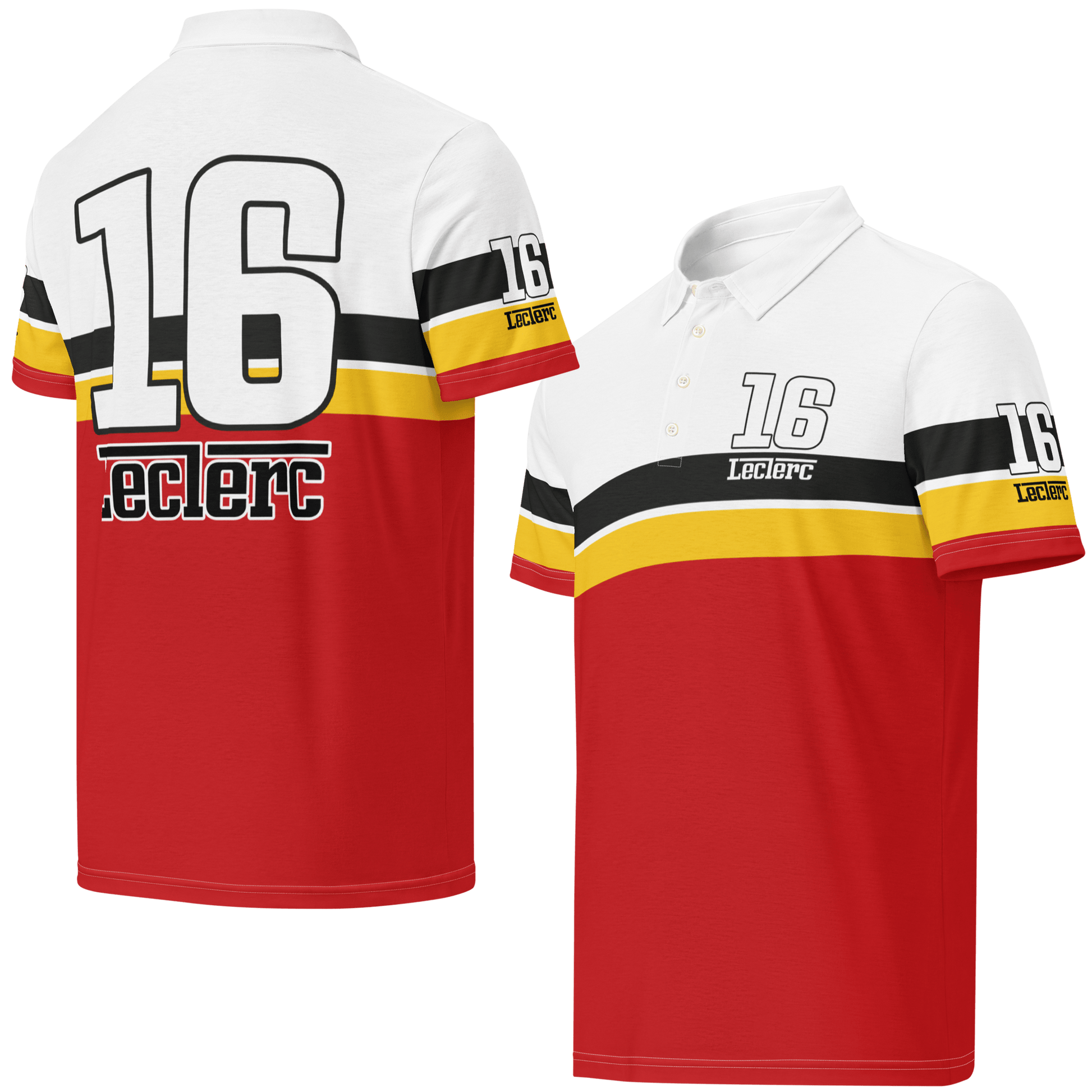 Charles Leclerc 16 Racing Team Polo Shirt - Men's XS to 3XL - Mooving Merch