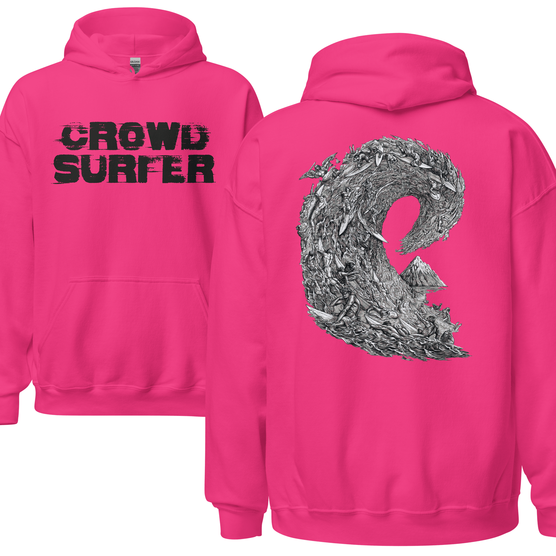 Crowd Surfer Surfing Hoodie - 7 Colours - S to 5XL - Mooving Merch