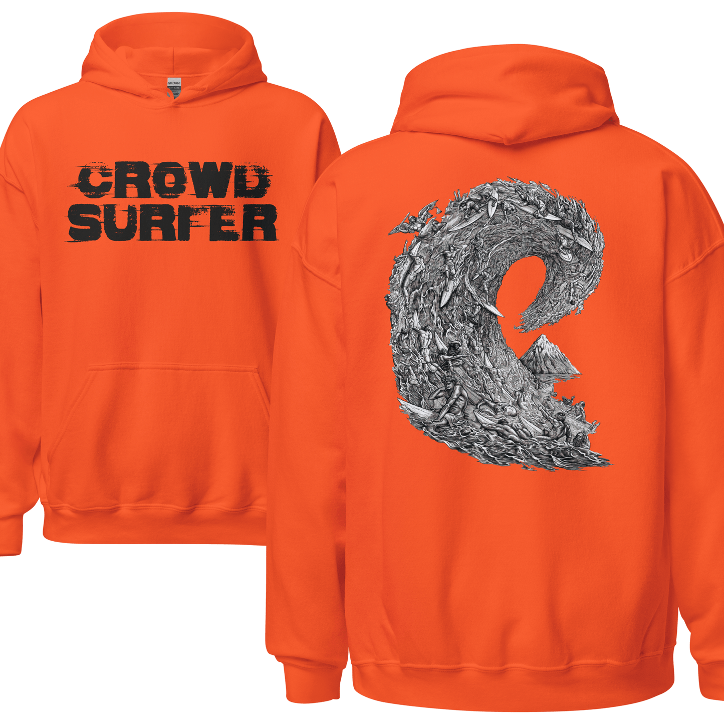 Crowd Surfer Surfing Hoodie - 7 Colours - S to 5XL - Mooving Merch