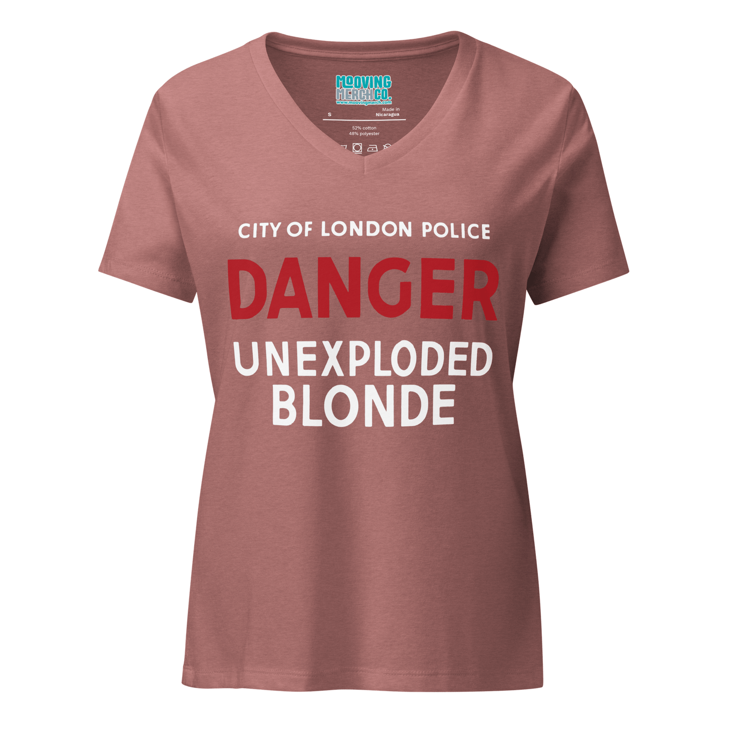 Danger Unexploded Blonde Nostalgia V - Neck T-Shirt - Ladies - Mooving Merch