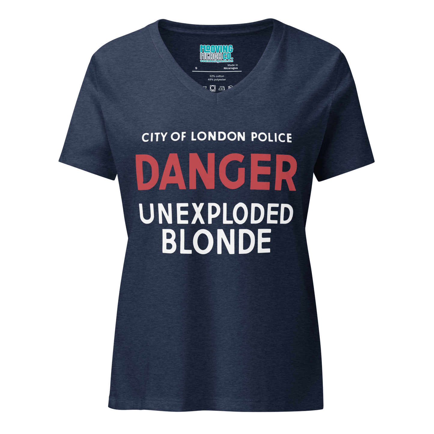 Danger Unexploded Blonde Nostalgia V - Neck T-Shirt - Ladies - Mooving Merch