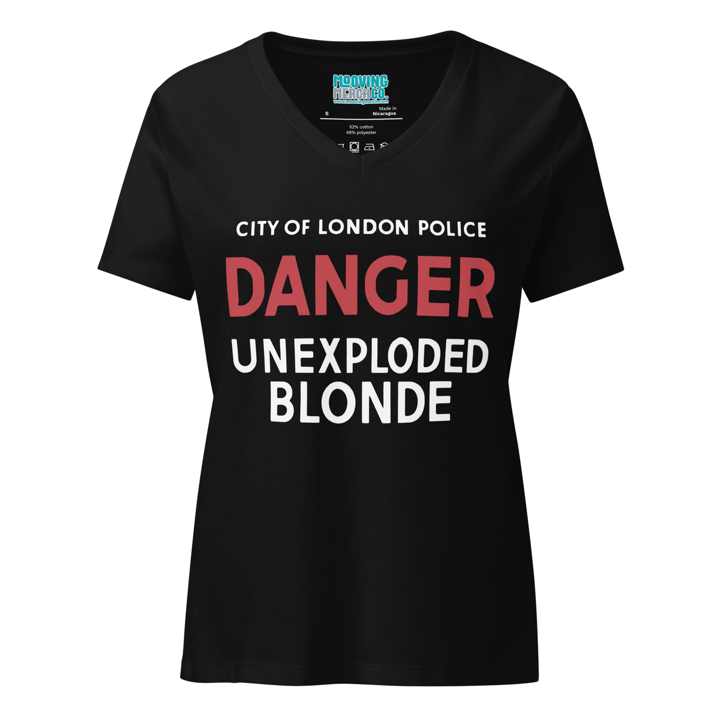 Danger Unexploded Blonde Nostalgia V - Neck T-Shirt - Ladies - Mooving Merch