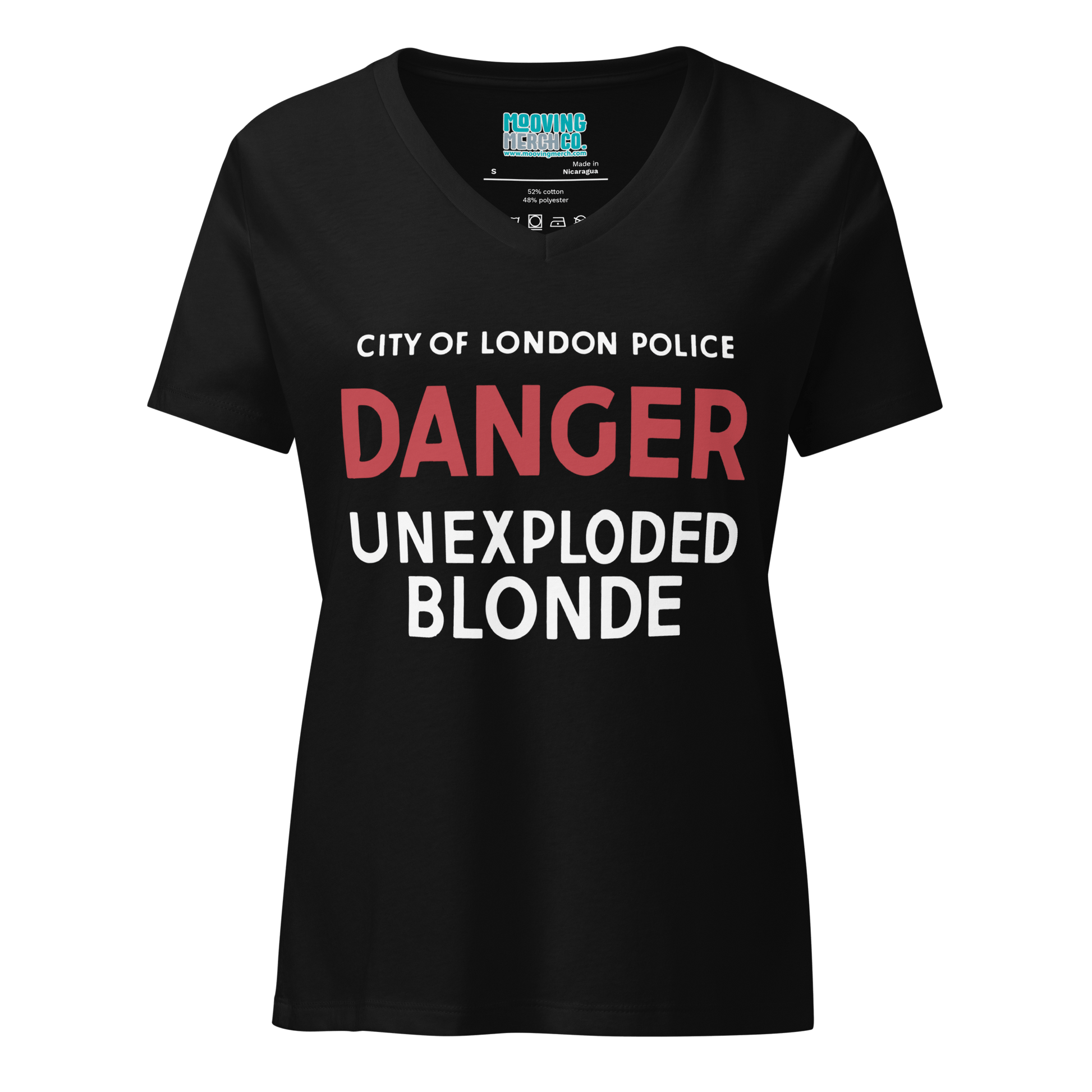 Danger Unexploded Blonde Nostalgia V - Neck T-Shirt - Ladies - Mooving Merch