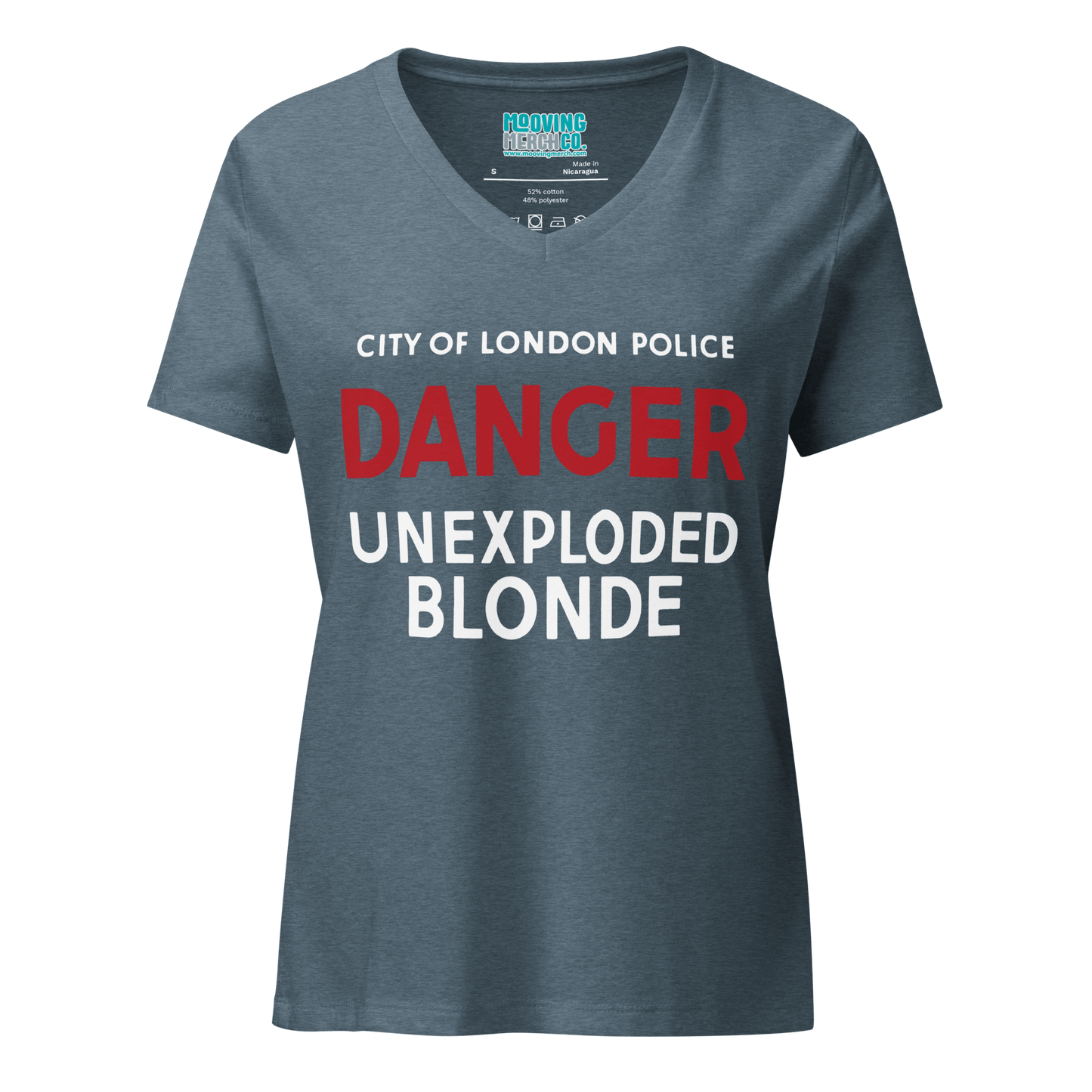 Danger Unexploded Blonde Nostalgia V - Neck T-Shirt - Ladies - Mooving Merch