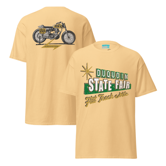 DuQuoin State Fair Flat Track Racer T-Shirt - 8 Colors - Unisex - Mooving Merch