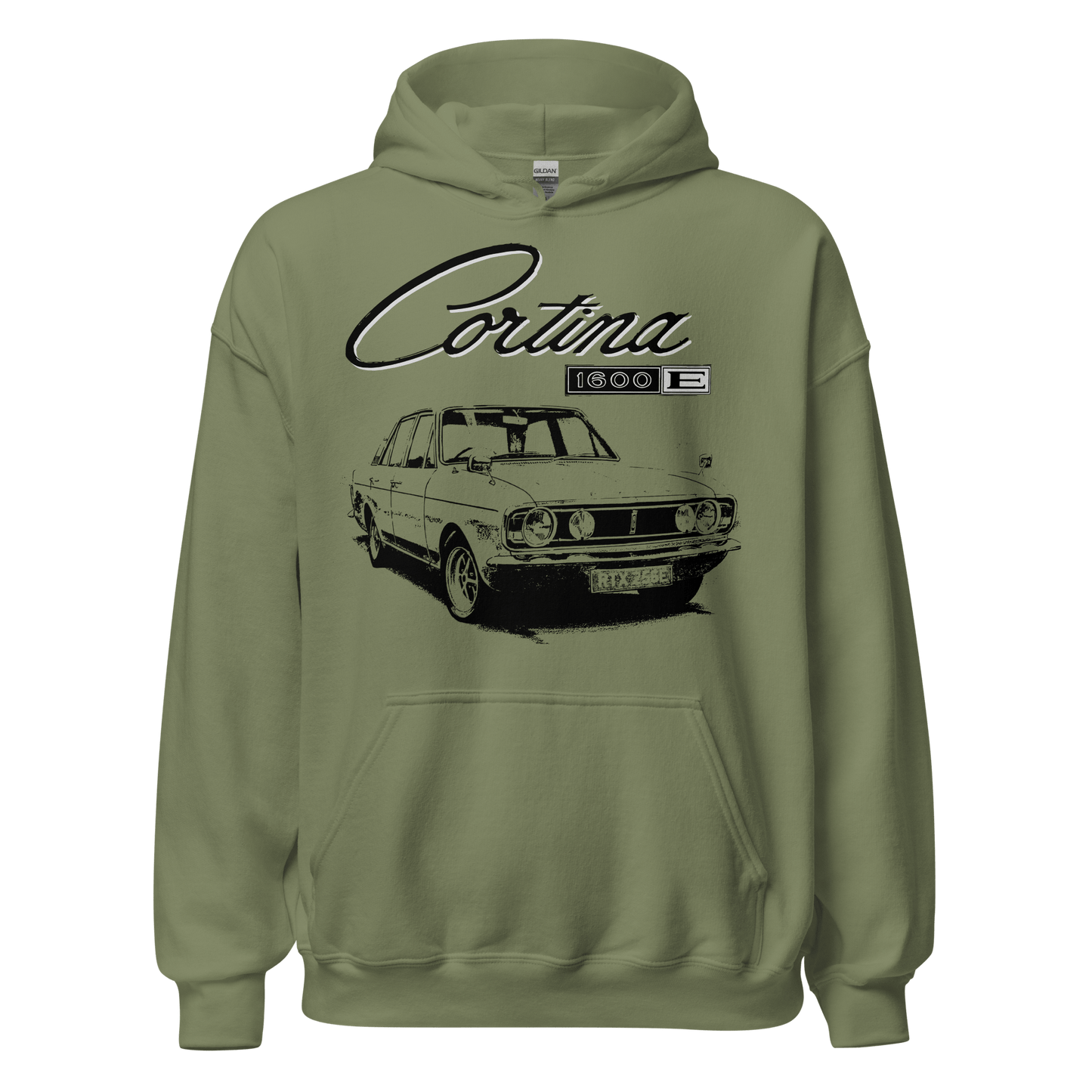 Ford Cortina Mk2 1600E Retro Hoodie - Unisex - Mooving Merch