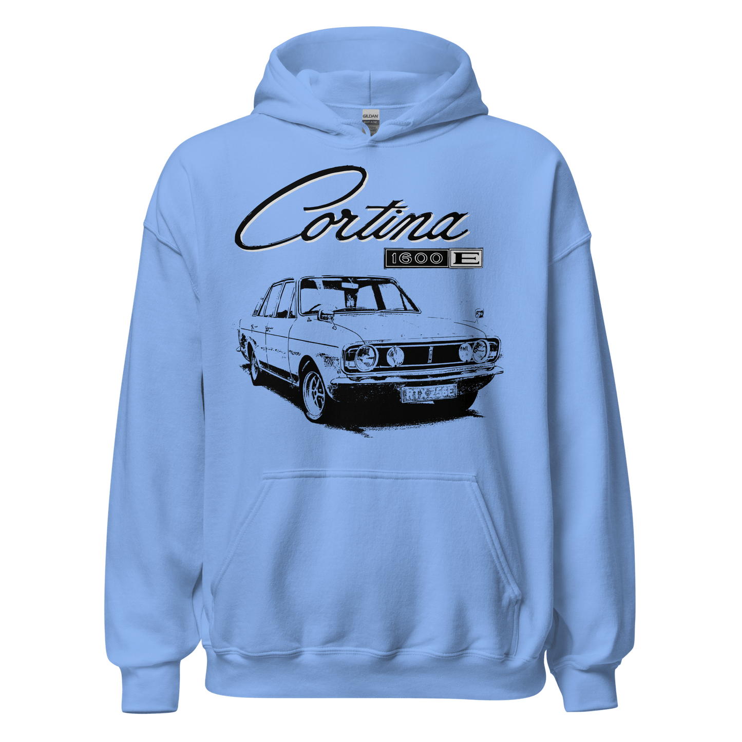Ford Cortina Mk2 1600E Retro Hoodie - Unisex - Mooving Merch