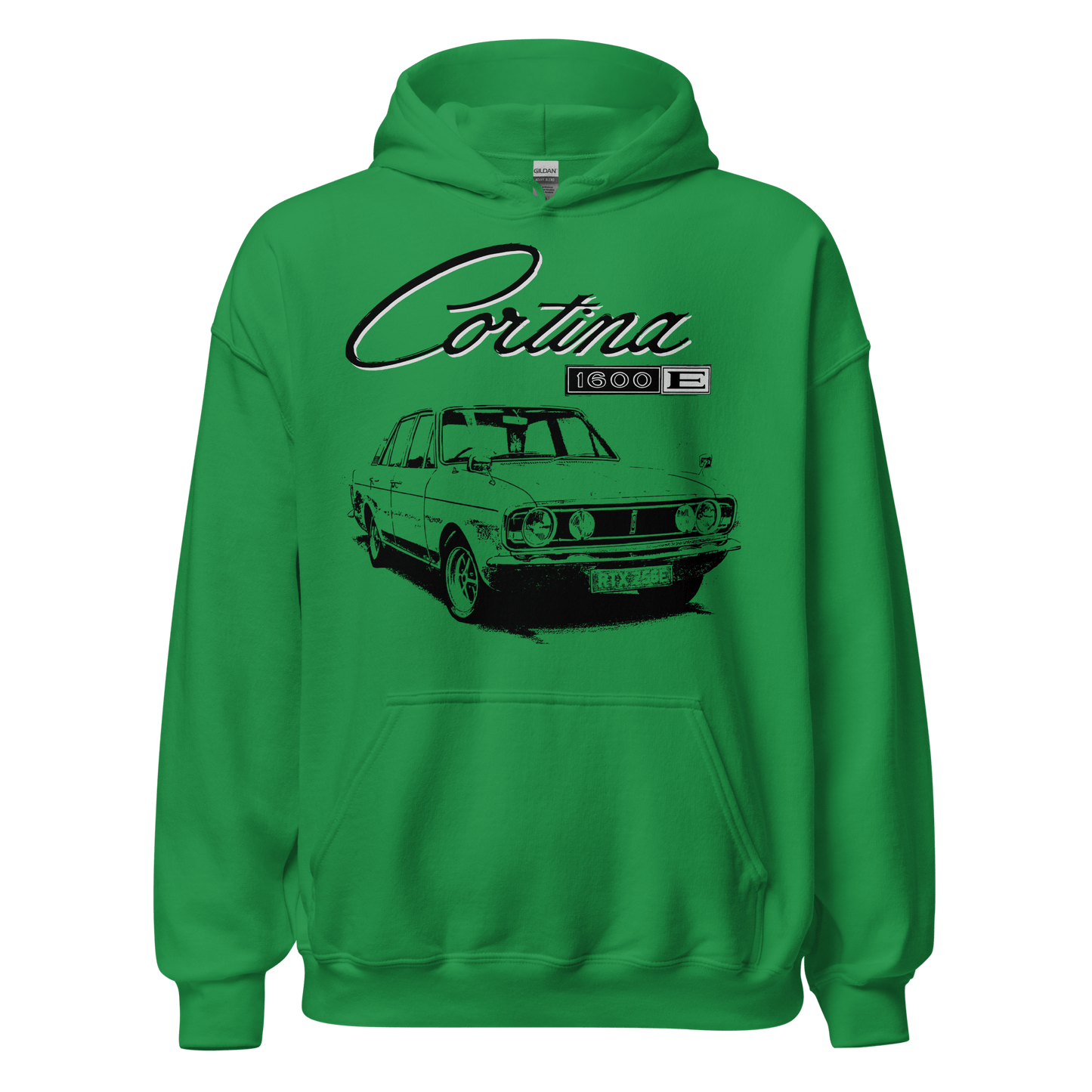 Ford Cortina Mk2 1600E Retro Hoodie - Unisex - Mooving Merch