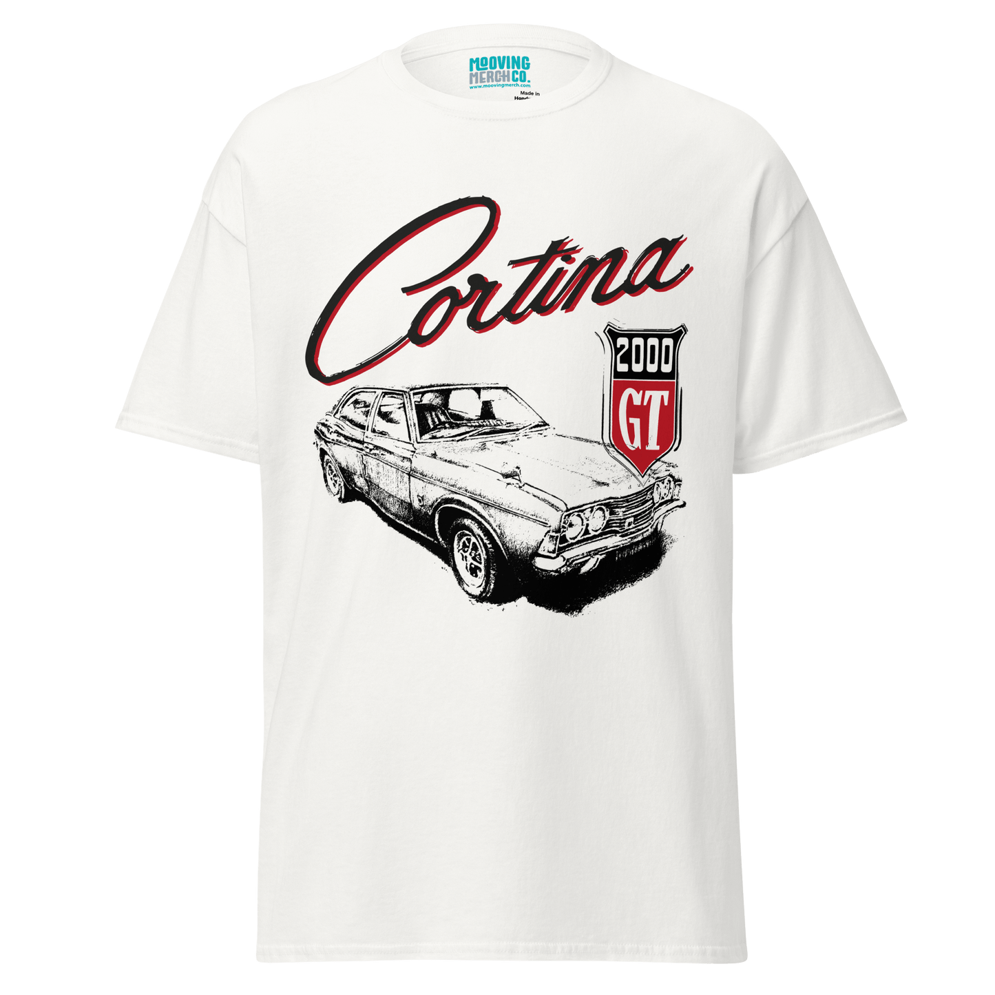 Ford Cortina Mk3 2000 GT T-shirt - 12 Cols - Unisex - Mooving Merch