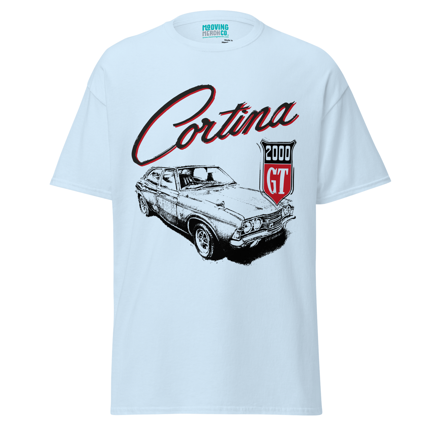 Ford Cortina Mk3 2000 GT T-shirt - 12 Cols - Unisex - Mooving Merch